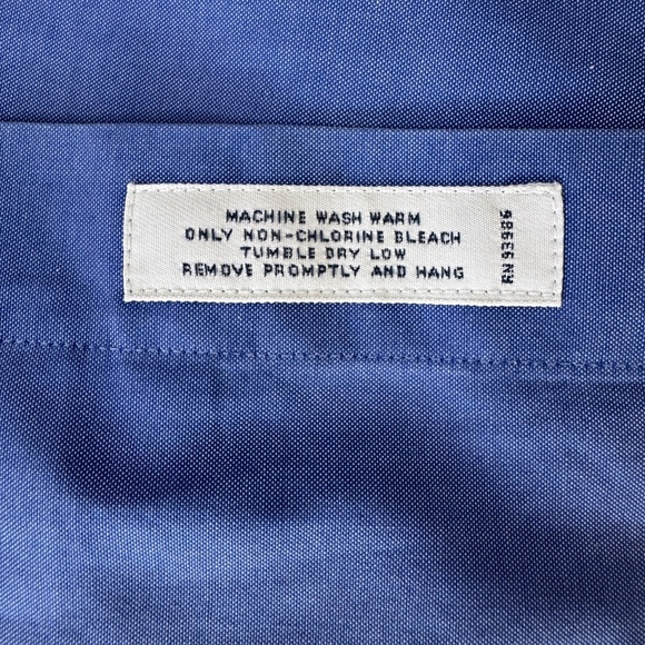 Brooks Brothers Classic Men's Long Sleeve Supima Cotton Button Up Shirt Blue 16 - Picture 6 of 14